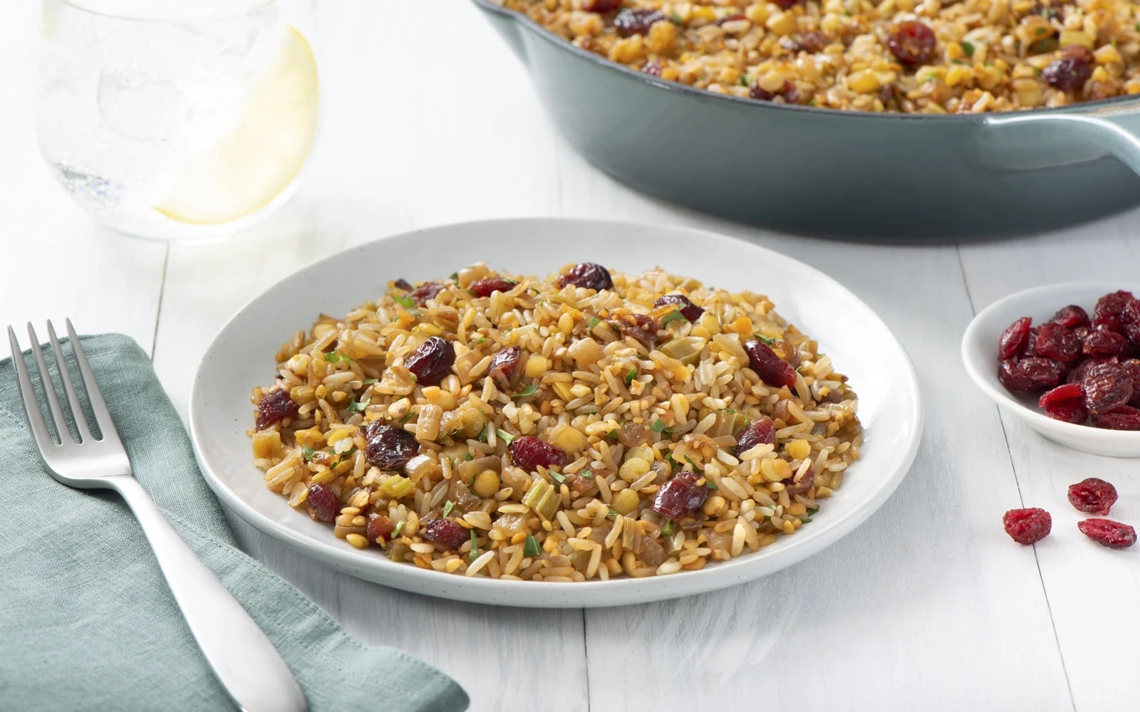 Rice Lentil Cranberry Pilaf